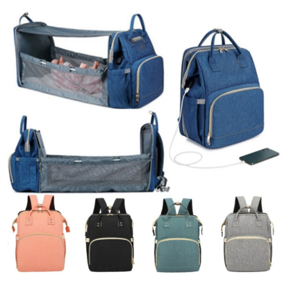 Multifunctional Foldable Baby Backpack Mommy Nappy Bed