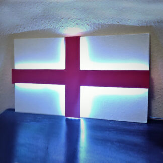 England 3D Flag with sound-sensitive LED effects - British Wooden Handmade Flag