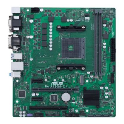 Asus PRO A520M-C II/CSM - Corporate Stable Model, AMD A520, AM4, Micro ATX, 2 DDR4, VGA, DVI, HDMI, DP, 1x M.2