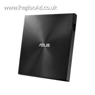 Asus (ZenDrive U9M) External Slimline DVD Re-Writer, USB-A / USB-C, 8x,  M-Disc Support, Cyberlink Power2Go 8, Black