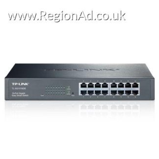 TP-LINK (TL-SG1016DE) 16-Port Gigabit Easy Smart Switch, Unmanaged, Rackmountable