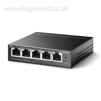 TP-LINK (TL-SG1005LP)  5-Port Gigabit Unmanaged Desktop Switch, 4-Port PoE, Intelligent Power, Steel Case