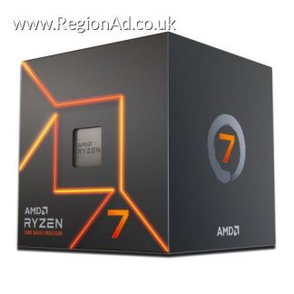 AMD Ryzen 7 7700 CPU w/ Wraith Prism RGB Cooler, AM5, 3.8GHz (5.3 Turbo), 8-Core, 65W, 40MB Cache, 5nm, 7th Gen, Radeon Graphics