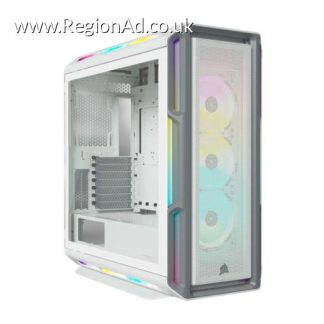 Corsair iCUE 5000T RGB Gaming Case w/ Glass Window, E-ATX, Multiple RGB Strips, 3 RGB Fans, iCUE Commander CORE XT included, USB-C, White