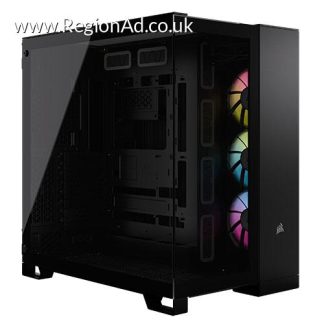 Corsair 6500X RGB iCUE Link Dual Chamber Gaming Case w/ Glass Side & Front, ATX, 3x RGB Fans, Mesh Panels, USB-C, Asus BTF Compatible, Black