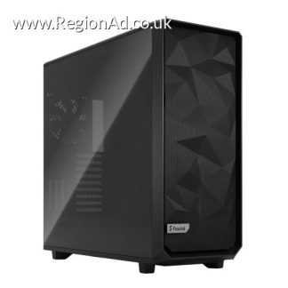 Fractal Design Meshify 2 XL (Black TG) Gaming Case w/ Light Tint Glass Window, E-ATX, Angular Mesh Front, 3 Fans, Fan Hub, Detach. Front Filter, USB-C