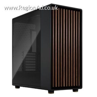 Fractal Design North XL Charcoal Black (TG Dark) Case w/ Dark Tint Glass Window, E-ATX, 3 PWM Fans, USB-C, Walnut Front