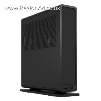 Fractal Design Ridge (Black) SFF Console-Type Case, Mini ITX, Requires SFX/SFX-L PSU, 2 Fans, PCIe 4.0 Riser Card, USB-C, Horizontal/Vertical Orientation