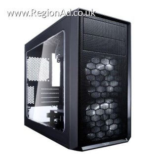 Fractal Design Focus G Mini (Black) Gaming Case w/ Clear Window, Micro ATX, 2 White LED Fans, Kensington Bracket, Filtered Front, Top & Base Air Intakes