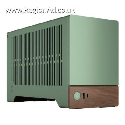 Fractal Design Terra Jade SFF PC Case, Mini ITX, Walnut Front, Anodized Aluminium Exterior, 322mm GPU Support, Requires SFX/SFX-L PSU, USB-C