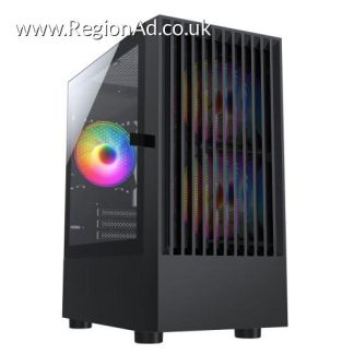 CiT Slammer Gaming Case w/ Glass Side, Micro ATX, Mesh Front, 3 ARGB Fans, LED Control Button, 240mm Radiator Support