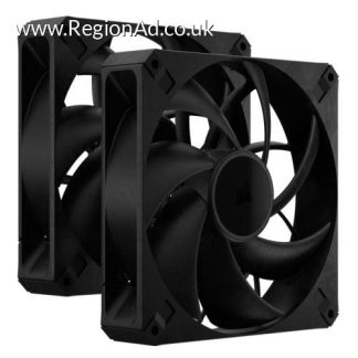 Corsair RS140 MAX 14cm PWM Thick Case Fans x2, 30mm Thick, Magnetic Dome Bearing, 1600 RPM, Liquid Crystal Polymer Construction