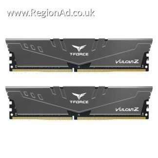 Team T-Force Vulcan Z 32GB Kit (2 x 16GB), DDR4, 3600MHz (PC4-28800), CL18, XMP 2.0, DIMM Memory, Grey