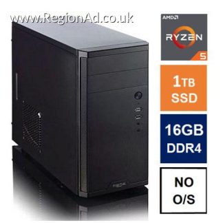 Spire MATX Tower PC, Fractal Core 1100 Case, Ryzen 5 5600G, 16GB 3200MHz, 1TB SSD, Bequiet 550W, No Optical, KB & Mouse, No Operating System