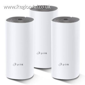 TP-LINK (DECO E4) Whole-Home Mesh Wi-Fi System, 3 Pack, Dual Band AC1200, 2 x LAN on each Unit