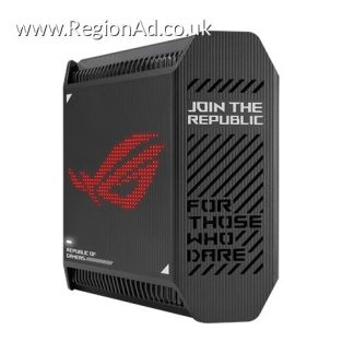 Asus (GT6 1-Pack Black) ROG Rapture AX10000 Tri-Band Gaming Mesh Wi-Fi 6 System, 2.5G LAN, AiMesh, RangeBoost Plus, AiProtection Pro, RGB
