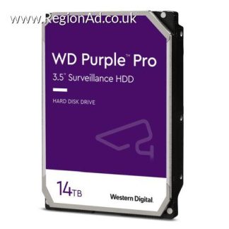 WD 3.5", 14TB, SATA3, Purple Pro Surveillance Hard Drive, 7200RPM, 512MB Cache, OEM