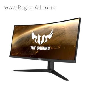 Asus TUF Gaming 34" WQHD Ultra-wide Curved Gaming Monitor (VG34VQL1B), 3440 x 1440, 1ms, 2 HDMI, 2 DP, USB, 165Hz, VESA