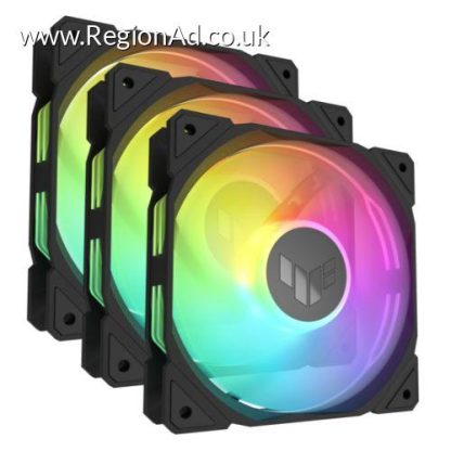 Asus TUF Gaming TR120 ARGB Reverse Blade 12cm PWM Case Fans (3 Pack), Hydraulic  Bearing, 28mm Frame, Double-layer LED Matrix Design, 2000 RPM, Black