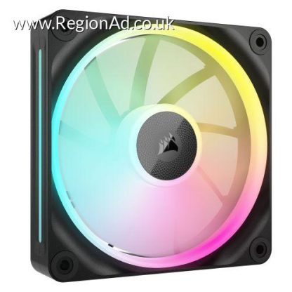 Corsair iCUE LINK LX120 12cm PWM RGB Case Fan, 18 RGB LEDs, Magnetic Dome Bearing, 2400 RPM, Black, Single Fan Expansion Kit