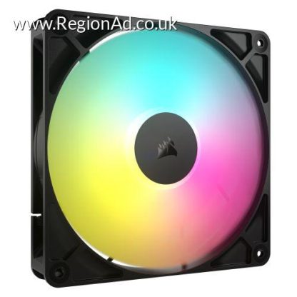 Corsair RS140 ARGB PWM 14cm Case Fan, Magnetic Dome Bearing, Daisy-Chain 4-Pin, 1700 RPM, AirGuide Tech, Black