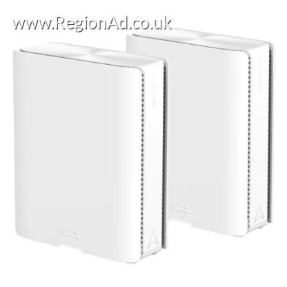 Asus (ZenWiFi BQ16) BE25000 Quad Band Wi-Fi 7 Mesh Routers, Up to 8,000 sq.ft, 2x 10G Ports, USB, VPN, multi-SSID, 2 Pack