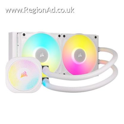 Corsair iCUE LINK TITAN 240 RX RGB Liquid CPU Cooler, RX120 RGB Magnetic Dome Fans, 20 LED Pump Head, iCUE LINK Hub Included, White