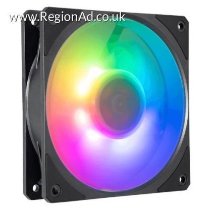 Cooler Master Mobius 120P ARGB PWM 12cm Case Fan, Ring Blade Design, 0-2400 RPM, Loop Dynamic Bearing, Black