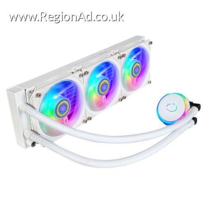 Cooler Master PL360 Flux ARGB 360mm Liquid CPU Cooler, 3x ARGB PWM Fans, RGB Pump Head, RGB Controller, White