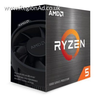 AMD Ryzen 5 5600 CPU with Wraith Stealth Cooler, AM4, 3.5GHz (4.4 Turbo), 6-Core, 65W, 35MB Cache, 7nm, 5th Gen, No Graphics