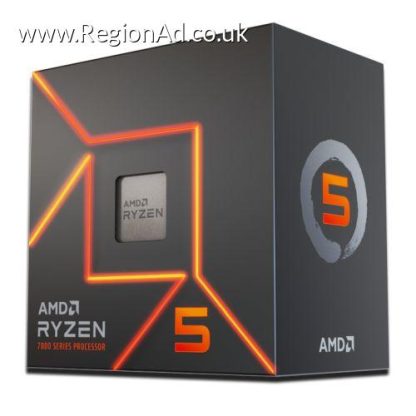 AMD Ryzen 5 7600 CPU w/ Wraith Stealth Cooler, AM5, 3.8GHz (5.1 Turbo), 6-Core, 65W, 38MB Cache, 5nm, 7th Gen, Radeon Graphics