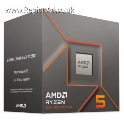 AMD Ryzen 5 8400F with Wraith Stealth Cooler, AM5, Up to 4.7GHz, 6-Core, 65W, 22MB Cache, 4nm, 8th Gen, No Graphics