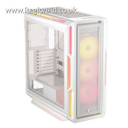 Corsair iCUE LINK 5000T LX RGB Gaming Case w/ Glass Side, E-ATX, 3x RGB Fans & iCUE LINK Hub, RGB Light Strips, USB-C, Asus BTF Compatible, White