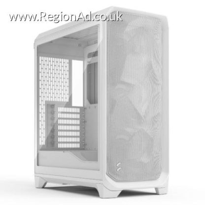 Fractal Design Meshify 3 (White TG Clear) Gaming Case w/ Clear Window, E-ATX, Mesh Front, 3x Momentum 14 Fans, USB-C 20Gbps