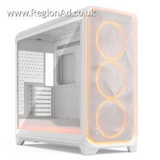 Fractal Design Meshify 3 XL Ambience Pro RGB (White TG Clear) w/ Clear Window, E-ATX, Mesh Front, 3x RGB Fans, Adjust Pro Hub, USB-C 20Gbps