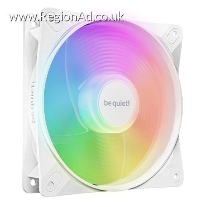 Be Quiet! (BL133) Light Wings LX 12cm PWM Reverse Blade ARGB Case Fan, Rifle Bearing, Impeller w/ 16 LEDs, Daisy-Chain, Up to 1500 RPM, White