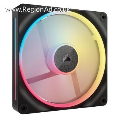 Corsair iCUE LINK LX140-R 14cm PWM Reverse Blade RGB Case Fan, 18 RGB LEDs, Magnetic Dome Bearing, 2000 RPM, Black, Single Fan Expansion Kit