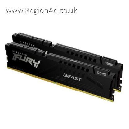 Kingston Fury Beast 64GB Kit (2 x 32GB), DDR5, 5600MHz, CL40, 1.25V, ECC, PMIC, Intel XMP 3.0, Black, DIMM Memory