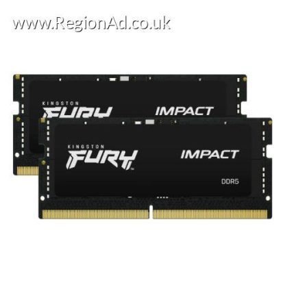 Kingston Fury Impact 32GB Kit (2 x16GB), DDR5, 5600MHz (PC5-44800), CL40, 1.1V, Intel XMP 3.0, SODIMM Memory
