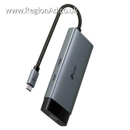 TP-LINK (UH5020C) 5-in-1 USB-C Hub, 1x USB-C (PD 100W), 1x USB-C 5Gbps, 2x USB-A 5Gbps, 1x HDMI 4k, Mains Powered