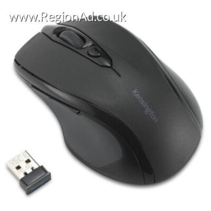 Kensington MY310 EQ Midsize Ergonomic Wireless Mouse,  1600 DPI, 6 Buttons, Browser Buttons, 12 Months Battery, Black