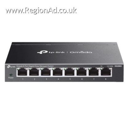 TP-LINK (ES208G) Omada 8-Port Gigabit Easy Managed Switch, 8x GB Ports, Metal Casing