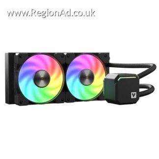 Vida BiFrost 240mm ARGB Liquid CPU Cooler, 2x ARGB PWM Fans, ARGB CPU Block, 250W TDP, Black