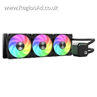 Vida TriFrost 360mm ARGB Liquid CPU Cooler, 3x ARGB PWM Fans, ARGB CPU Block, 300W TDP, Black
