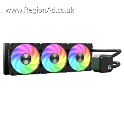Vida TriFrost 360mm ARGB Liquid CPU Cooler, 3x ARGB PWM Fans, ARGB CPU Block, 300W TDP, Black