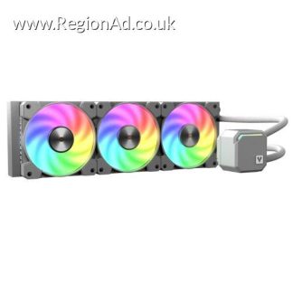 Vida TriFrost 360mm ARGB Liquid CPU Cooler, 3x ARGB PWM Fans, ARGB CPU Block, 300W TDP, White