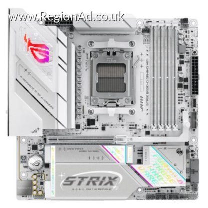 Asus ROG STRIX B850-G GAMING WIFI, AMD B850, AM5, Micro ATX, 4 DDR5, HDMI, DP, Wi-Fi 7, 2.5G LAN, RGB, 4x M.2, White