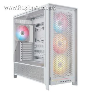 Corsair FRAME 5000D RS Modular Gaming Case w/ Glass Side, E-ATX, 4x ARGB Fans, InfiniRail Fan Mounting, USB-C, ARGB Strip, Asus BTF Compatible, White