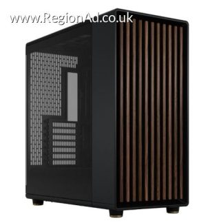 Fractal Design North XL RC Charcoal Black (TG Dark) Case w/ Dark Glass Window, ATX, 3 PWM Fans, USB-C, Walnut Front, Reverse Connector/Asus BTF Compatible