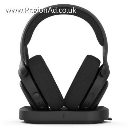 Fractal Design Scape (Dark) Gaming Headset, Wireless/Btooth/USB, Custom-Tuned Drivers, EQ Presets, 40 Hours Battery, Charging Stand, Ambient Lighting